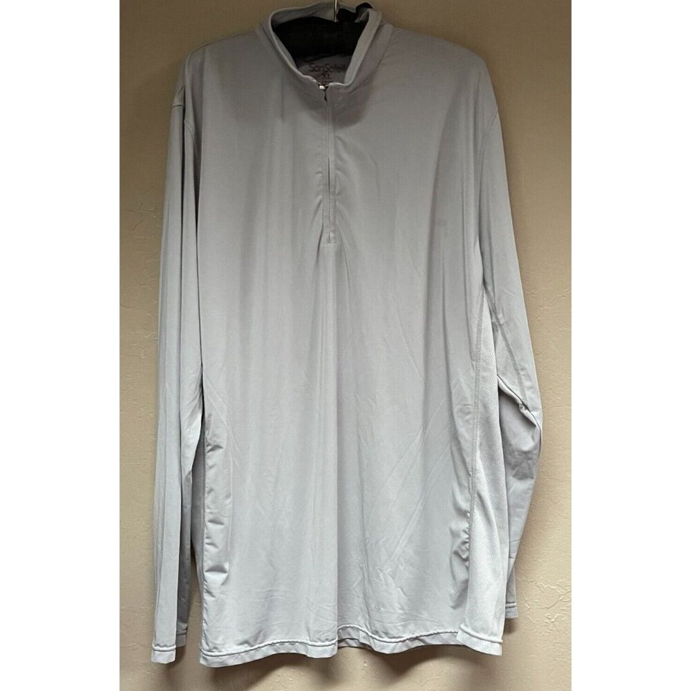 SanSoleil UPF 50+ Mock 1/4 Zip Long Sleeve Shirt Men's XL Stretch Lightweight
